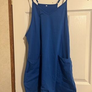 Blue Romper size L two pockets NWOT